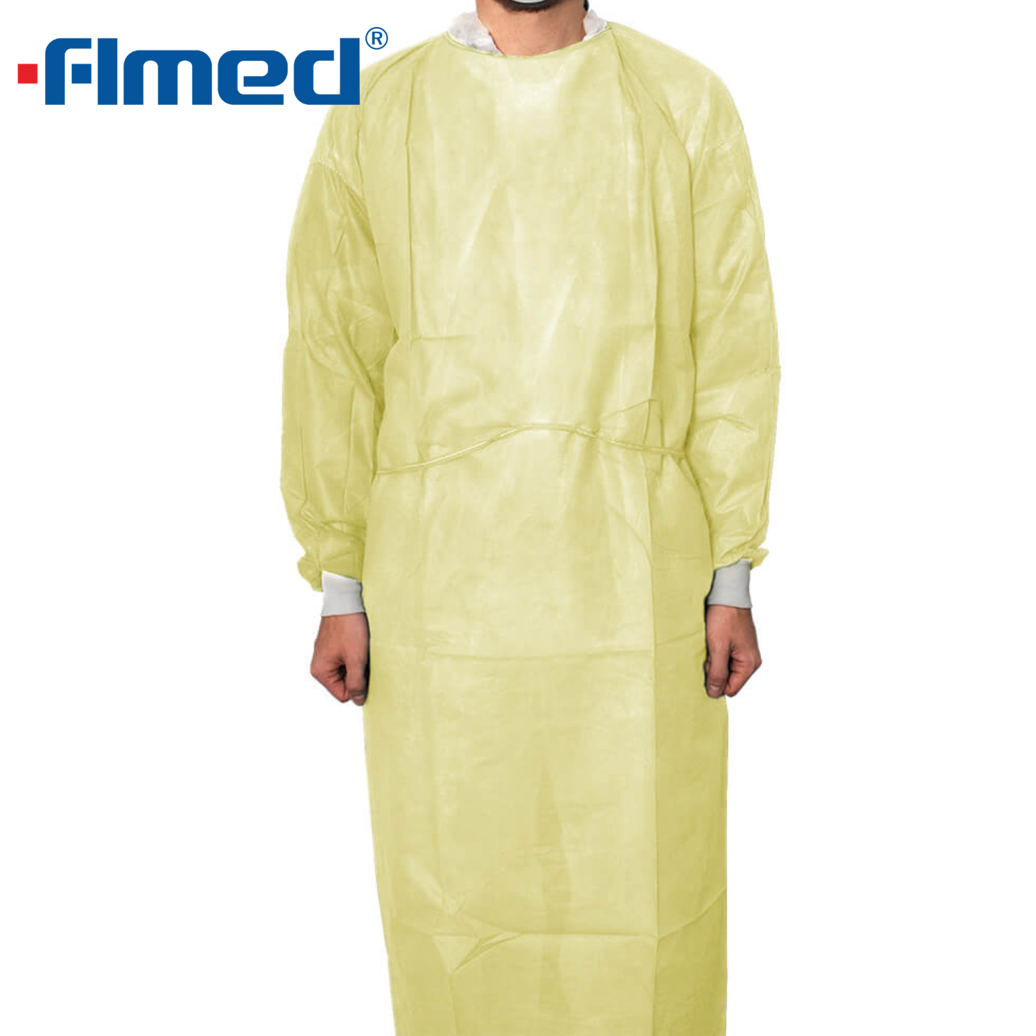 Medizinisches Kleid mit gestrickter Manschette, PP nicht gewebt, nicht steril